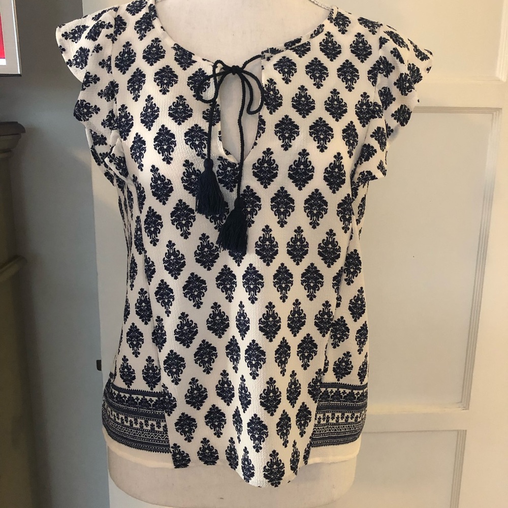 Blue an white blouse